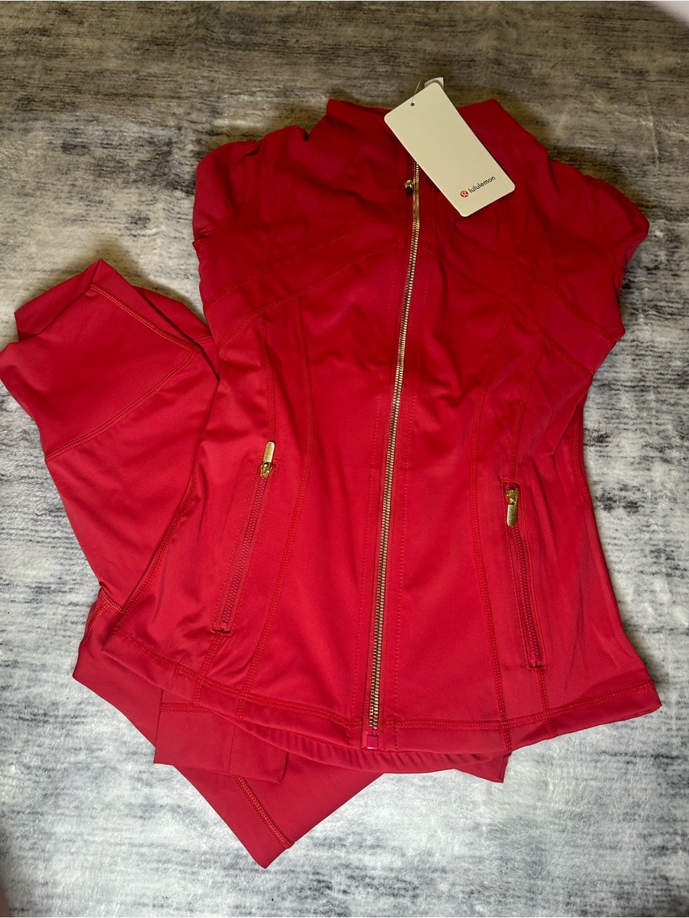 lululemon athletica Women's Red Track Jacket with Zip Pockets